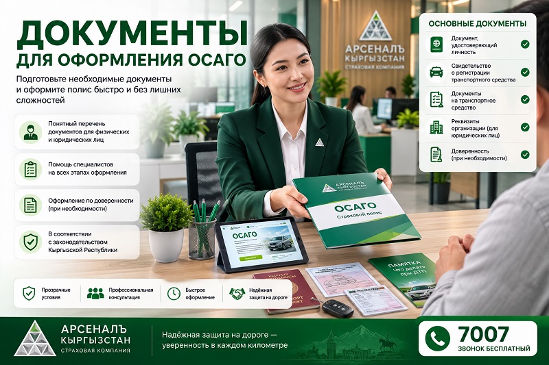 ОСАГОну расмийлештирүү үчүн документтер