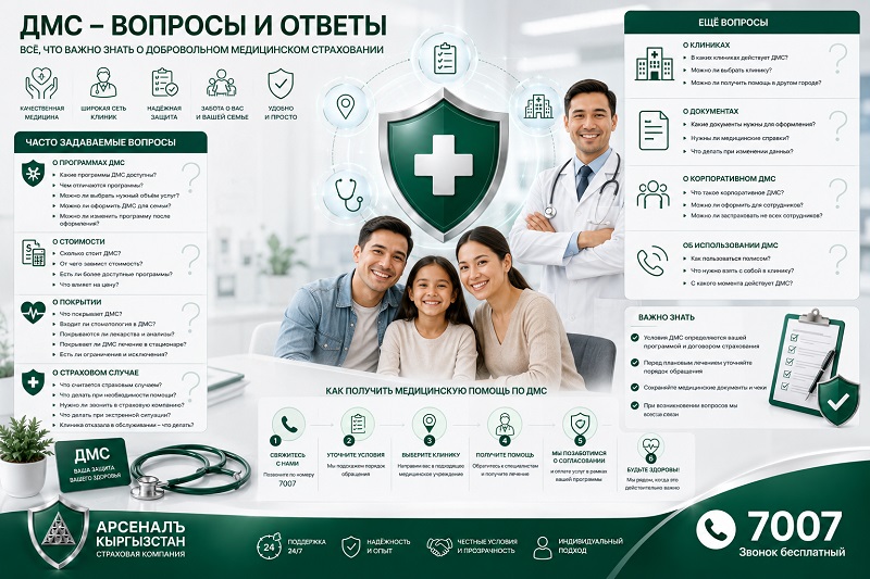 ДМС боюнча көп берилүүчү суроолор